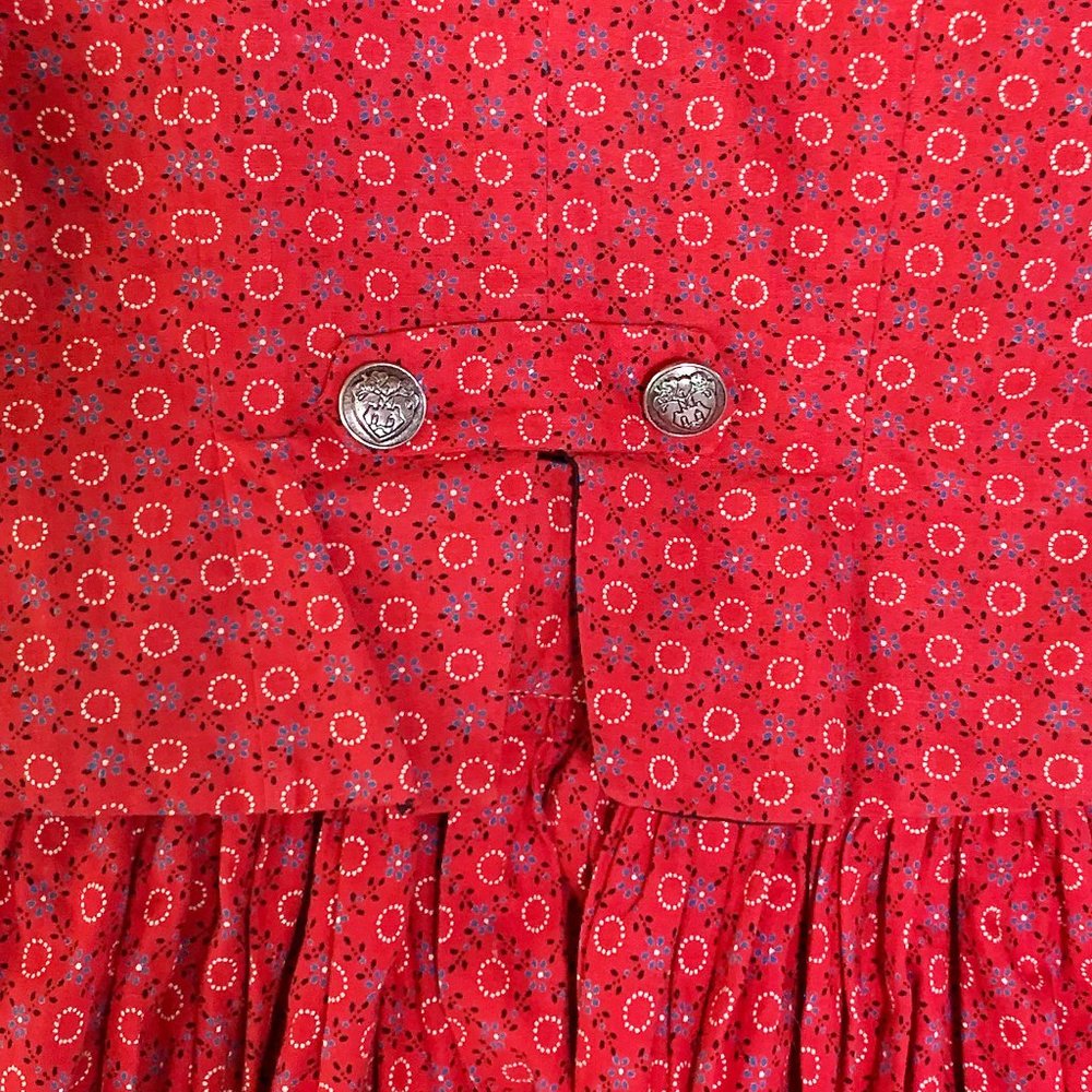 VTG 40s RARE Lanz 2Pc Dirndl Skirt Dress Set XS - Picture 9 of 10